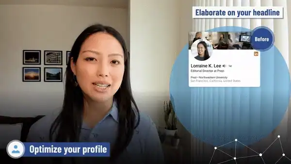 Lorraine K. Lee presenting on building a LinkedIn presence
