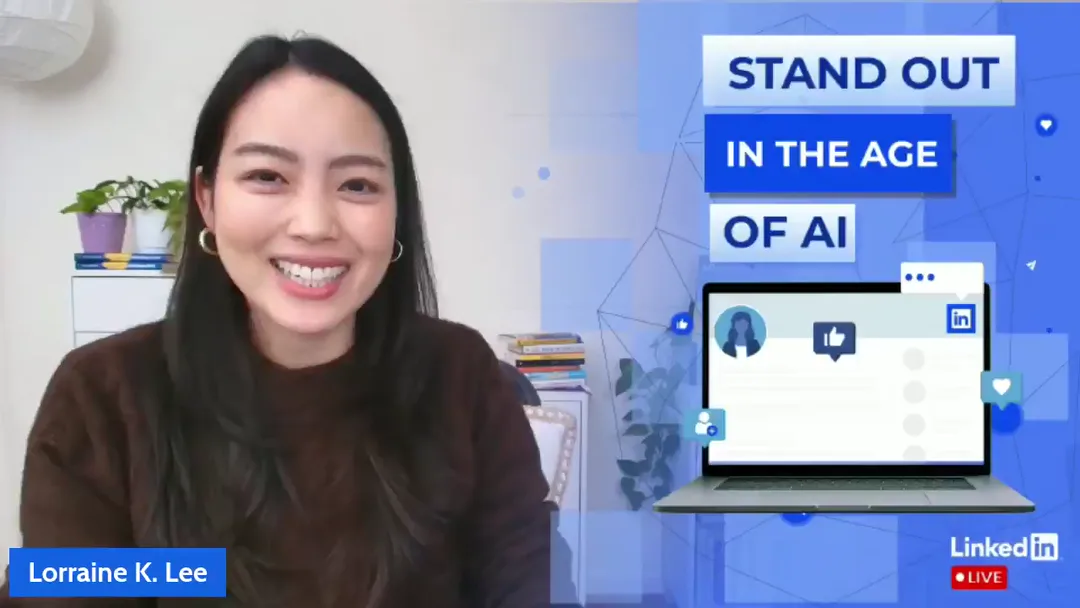 Lorraine K. Lee on LinkedIn Live with Stand Out in the Age of AI title graphic